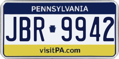 PA license plate JBR9942