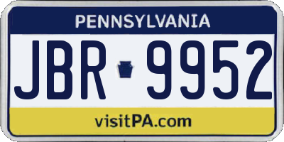 PA license plate JBR9952