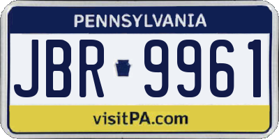 PA license plate JBR9961