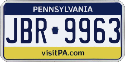PA license plate JBR9963