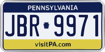 PA license plate JBR9971