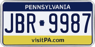 PA license plate JBR9987