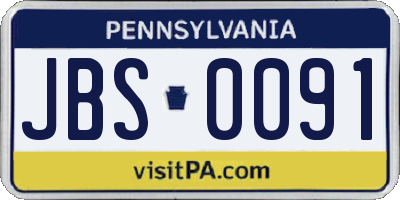 PA license plate JBS0091