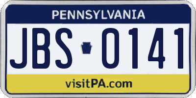 PA license plate JBS0141