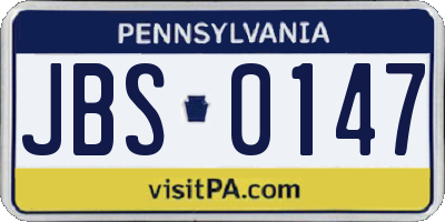PA license plate JBS0147