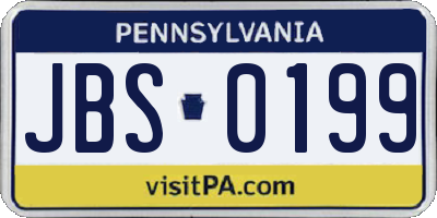 PA license plate JBS0199