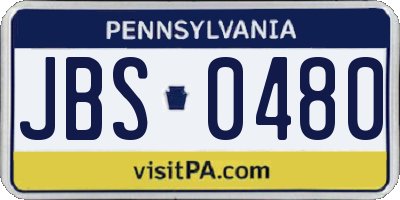 PA license plate JBS0480