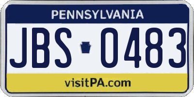PA license plate JBS0483