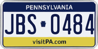 PA license plate JBS0484