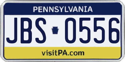 PA license plate JBS0556