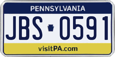 PA license plate JBS0591