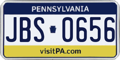 PA license plate JBS0656
