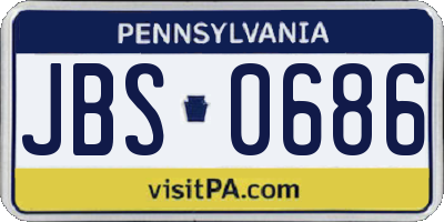 PA license plate JBS0686