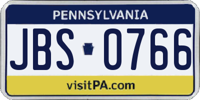 PA license plate JBS0766