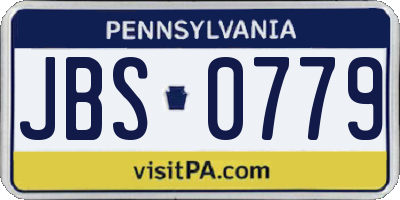 PA license plate JBS0779