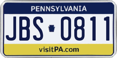 PA license plate JBS0811