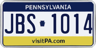 PA license plate JBS1014