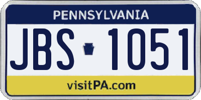 PA license plate JBS1051