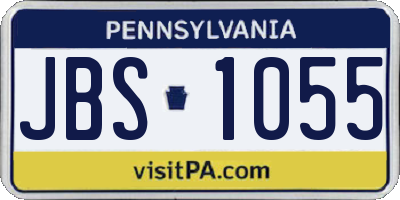 PA license plate JBS1055