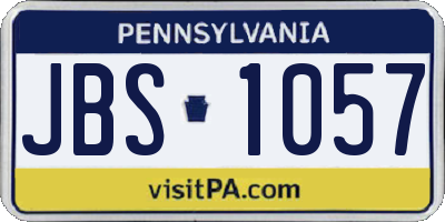 PA license plate JBS1057