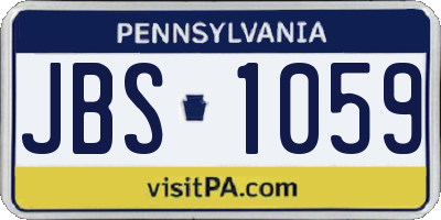 PA license plate JBS1059