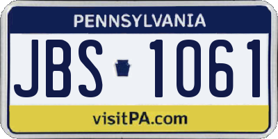 PA license plate JBS1061