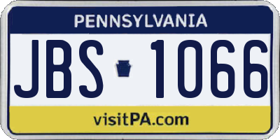 PA license plate JBS1066