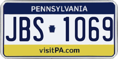 PA license plate JBS1069