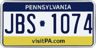 PA license plate JBS1074