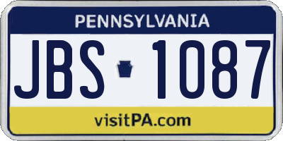 PA license plate JBS1087