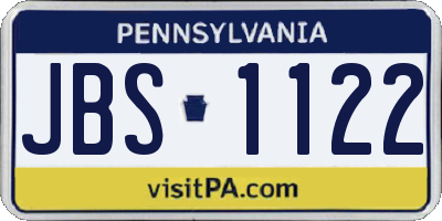 PA license plate JBS1122