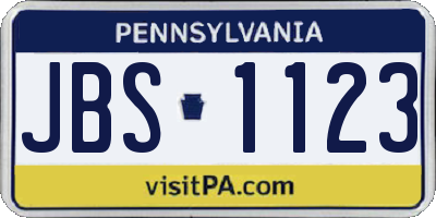 PA license plate JBS1123