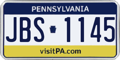 PA license plate JBS1145