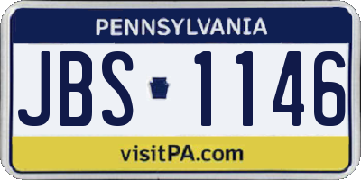 PA license plate JBS1146