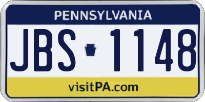 PA license plate JBS1148