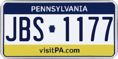 PA license plate JBS1177