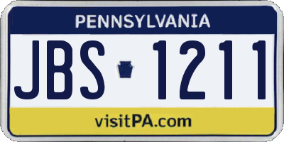 PA license plate JBS1211