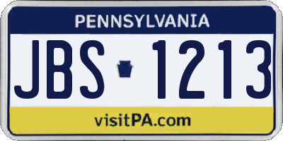 PA license plate JBS1213