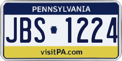 PA license plate JBS1224