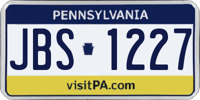 PA license plate JBS1227
