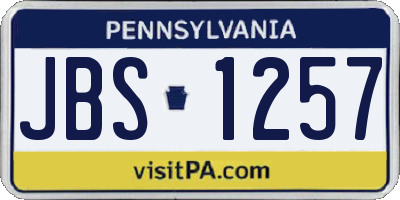 PA license plate JBS1257
