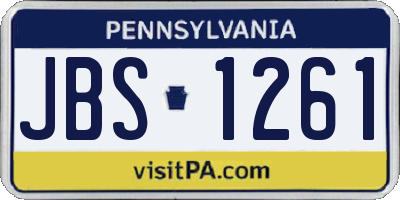 PA license plate JBS1261
