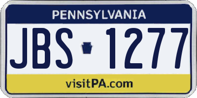 PA license plate JBS1277