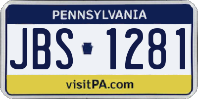 PA license plate JBS1281