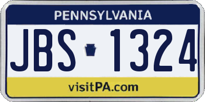 PA license plate JBS1324