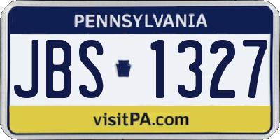 PA license plate JBS1327