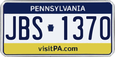 PA license plate JBS1370