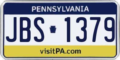 PA license plate JBS1379