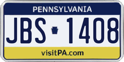PA license plate JBS1408