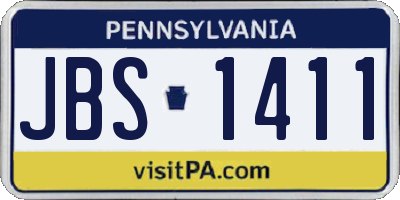 PA license plate JBS1411